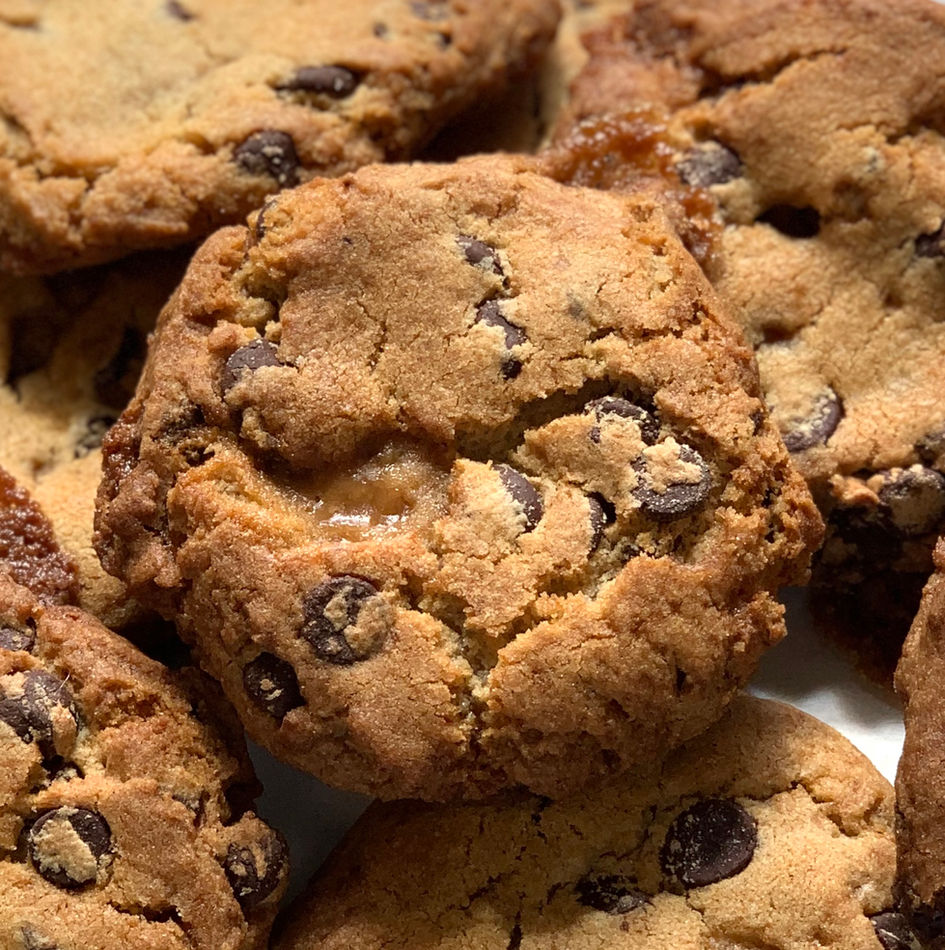 Salted caramel chocolate chip cookies